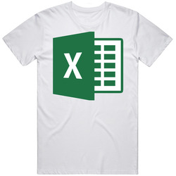 The Quotable Tees Microsoft Excel Logo Retro Graphic Unisex Cotton White Classic T Shirt