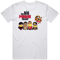 The big bang theory t-shirt funny Minions tee Retro Graphic Unisex Cotton White Classic T Shirt