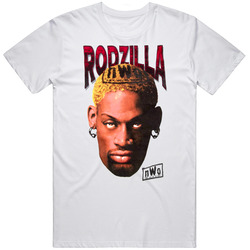 Dennis Rodman Wcw Nwo Rodzilla Wrestling Retro Graphic Unisex Cotton White Classic T Shirt