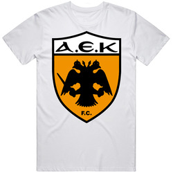 Aek Greek Soccer 2 Retro Graphic Unisex Cotton White Classic T Shirt