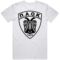 Paok Greek Soccer Retro Graphic Unisex Cotton White Classic T Shirt