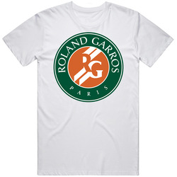 Roland Garros Paris France French Open Tennis Tournament Logo Retro Graphic Unisex Cotton White Classic T Shirt