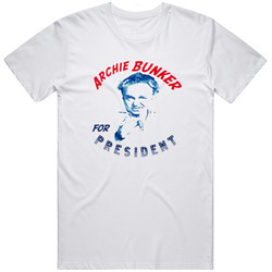New Archie Bunker For President All In The Family Usa White Retro Graphic Unisex Cotton White Classic T Shirt