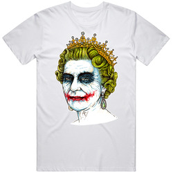 Queen Elizabeth Royal Family Joker Funny Retro Graphic Unisex Cotton White Classic T Shirt