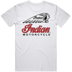 Indian 5 Putih Retro Graphic Unisex Cotton White Classic T Shirt