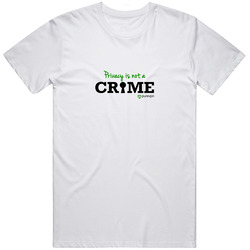 Privacy Is Not Crime Retro Graphic Unisex Cotton White Classic T Shirt