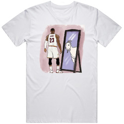 Lebron James Goat Reflection In Mirror Retro Graphic Unisex Cotton White Classic T Shirt
