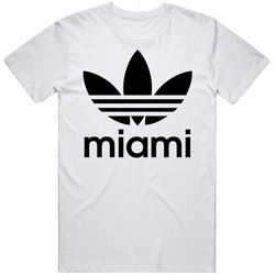 Miami Best City Adidas Logo Retro Graphic Unisex Cotton White Classic T Shirt