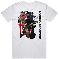 Samurai Champloo Anime Manga Retro Graphic Unisex Cotton White Classic T Shirt