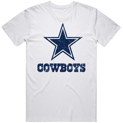 Dallas Cowboys Distressed Retro Graphic Unisex Cotton White Classic T Shirt