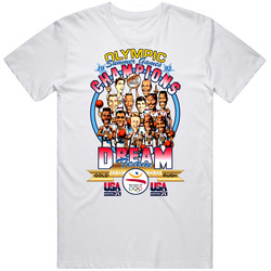 Dream Team Olympic Usa Basketball Jordan Bird Magic Johnson Retro Graphic Unisex Cotton White Classic T Shirt
