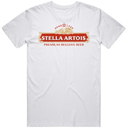 Stella Artois Alcohol Beer Drink Retro Graphic Unisex Cotton White Classic T Shirt
