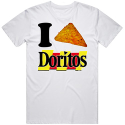 I Heart Love Doritos Chips Nacho Cool Ranch Retro Graphic Unisex Cotton White Classic T Shirt
