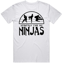Strictly For My Ninjas Retro Graphic Unisex Cotton White Classic T Shirt