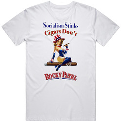 Rocky Patel Socialism Stinks  Cigars Dont Cuban Nicaraguan Tobacco T Shirts Retro Graphic Unisex Cotton White Classic T Shirt