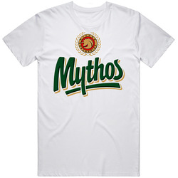 Mythos Beer Retro Graphic Unisex Cotton White Classic T Shirt