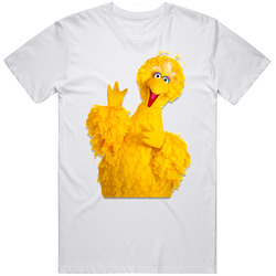 Sesame Street Big Bird Retro Graphic Unisex Cotton White Classic T Shirt