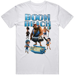 Boom Beach Tshirt Rifleman, Heavy,  Zooka and Warrior Blackguard Retro Graphic Unisex Cotton White Classic T Shirt
