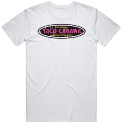 Taco Cabana Fast Food Restaurant Distressed Look Retro Graphic Unisex Cotton White Classic T Shirt
