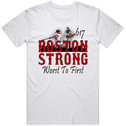 Boston Strong Worst To First Retro Graphic Unisex Cotton White Classic T Shirt