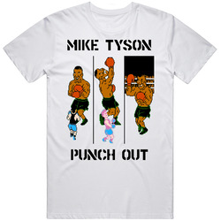 Mike Tyson Punch Out Video Game 80s Retro Graphic Unisex Cotton White Classic T Shirt