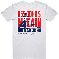 Uss John Mccain Veterans July 4 Retro Graphic Unisex Cotton White Classic T Shirt