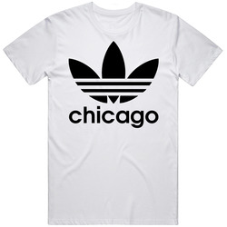 Chicago Best City Adidas Logo Retro Graphic Unisex Cotton White Classic T Shirt