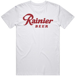 1970's Seattle Rainier Beer Logo Label Retro Classic Retro Graphic Unisex Cotton White Classic T Shirt