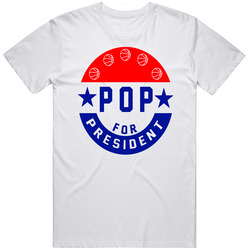 Pop For President Prez Gregg Popovich San Antonio Basketball Coach Pop Retro Graphic Unisex Cotton White Classic T Shirt