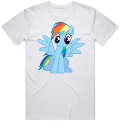 My Little Pony: Friendship Is Magic Rainbow Dash Retro Graphic Unisex Cotton White Classic T Shirt