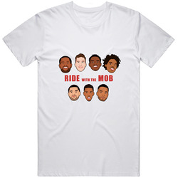 Ride With The Mob Toonzbytellie X Torontoraptorssuperfan Collab Retro Graphic Unisex Cotton White Classic T Shirt