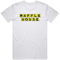 Waffle House Fast Food Restaurant Distressed Look Retro Graphic Unisex Cotton White Classic T Shirt