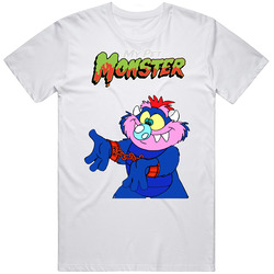 My Pet Monster Cartoon 80's Retro Graphic Unisex Cotton White Classic T Shirt