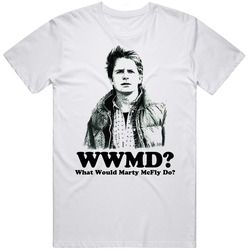 What Would Marty Mcfly Do Back To The Future Retro Graphic Unisex Cotton White Classic T Shirt
