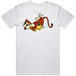 Calvin And Hobbes Silly Funny Retro Graphic Unisex Cotton White Classic T Shirt