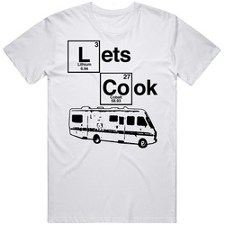 Lets Cook Breaking Bad Retro Graphic Unisex Cotton White Classic T Shirt