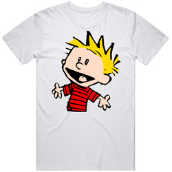 Calvin And Hobbes Retro Graphic Unisex Cotton White Classic T Shirt