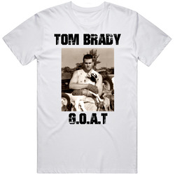 Tom Brady G.o.a.t Funny Ne Patriots Nfl Football Retro Graphic Unisex Cotton White Classic T Shirt