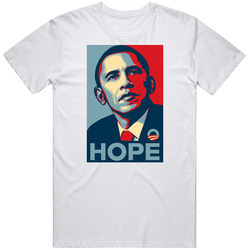 Obama Hope Retro Graphic Unisex Cotton White Classic T Shirt