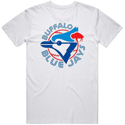 Buffalo Blue Jays Major League Baseball Team Toronto Blue Jays Bird Retro Graphic Unisex Cotton White Classic T Shirt