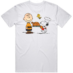 Charlie Brown's Thanksgiving Retro Graphic Unisex Cotton White Classic T Shirt