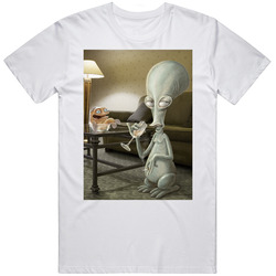 American Dad Roger Retro Graphic Unisex Cotton White Classic T Shirt