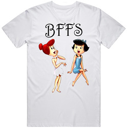 The Flintstones Wilma And Betty Retro Graphic Unisex Cotton White Classic T Shirt