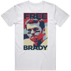 Free Brady Patriots Deflate Gate Tom Football Retro Graphic Unisex Cotton White Classic T Shirt