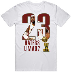 Lbj Hater U Mad? Retro Graphic Unisex Cotton White Classic T Shirt
