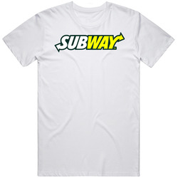 Subway Fast Food Logo Retro Graphic Unisex Cotton White Classic T Shirt