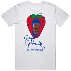 Darryl Strawberry Say No To Drugs Baseball Retro Graphic Unisex Cotton White Classic T Shirt