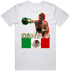 Saul El Canelo Alvarez Mexican Boxer Mexico Retro Graphic Unisex Cotton White Classic T Shirt
