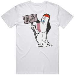 Droopy The Dog Animated Cartoon 50s Retro Graphic Unisex Cotton White Classic T Shirt