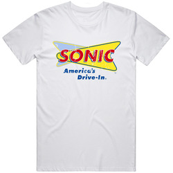 Sonic Drive-in Fast Food Restaurant Distressed Look Retro Graphic Unisex Cotton White Classic T Shirt